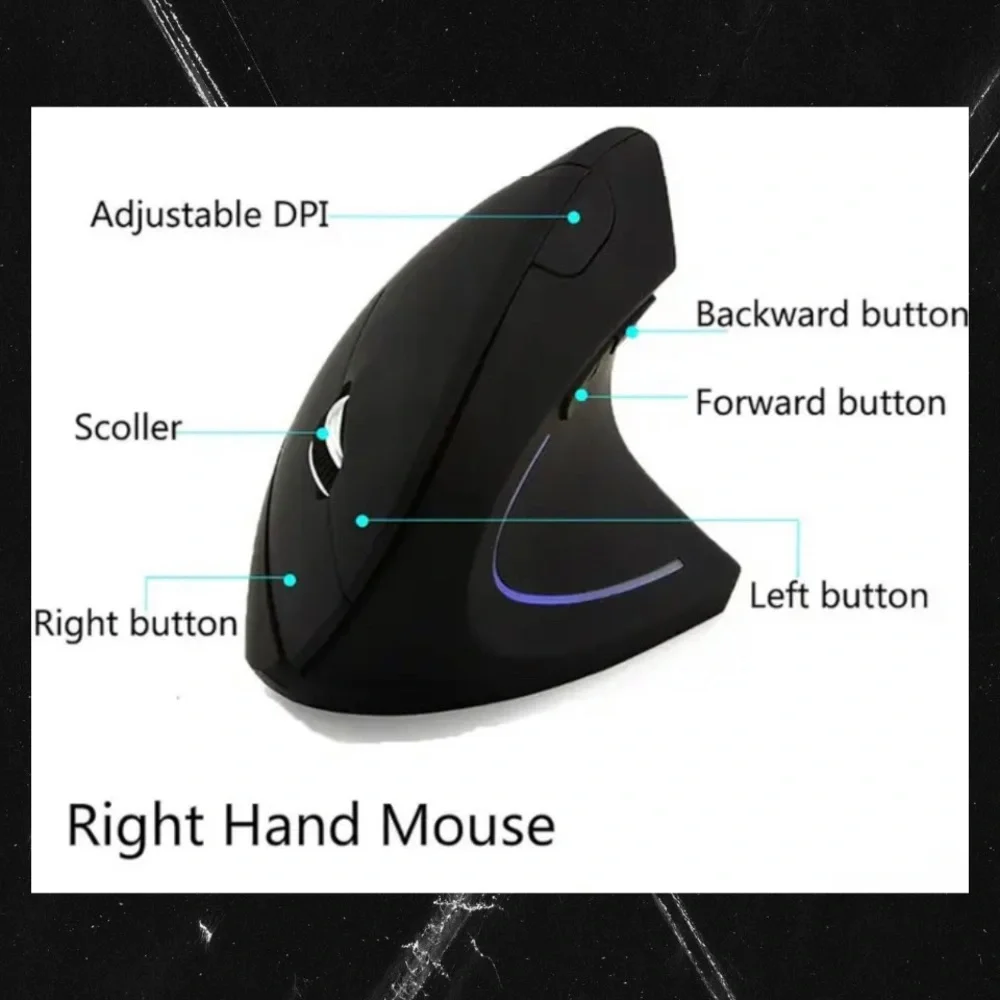 NEW STYLE Right Hand Fifth Generation Vertical Wireless Wired Optical Mouse